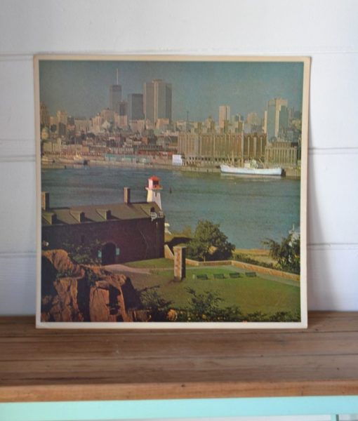 Vintage Large photograph print 1950s  Canada warf city