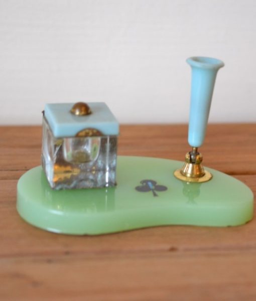 Vintage inkwell and fountain pen holder office mid century