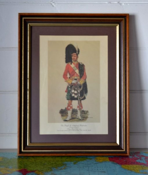Vintage British Army Argyll Sutherland Highlanders Print A.E. Haswell Miller