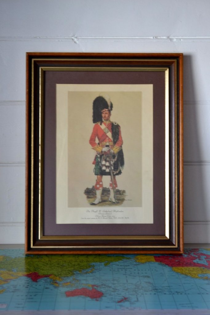 Vintage British Army Argyll Sutherland Highlanders Print A.E. Haswell Miller