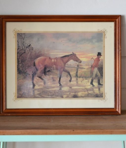 Vintage  print   Charles Spencelayh horses  country side