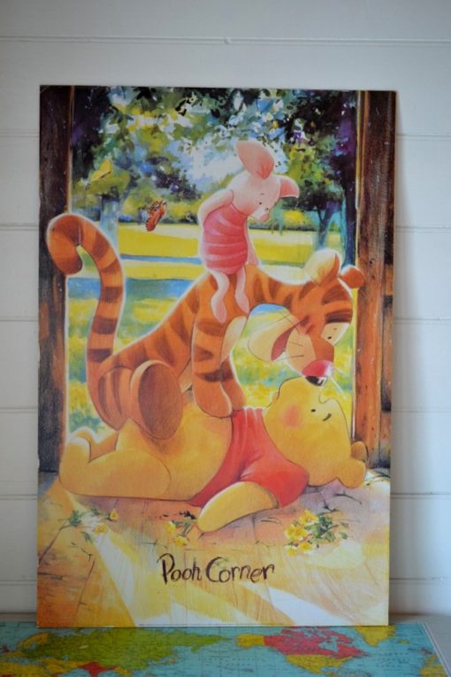 Vintage Winnie the Pooh carboard mounted poster 