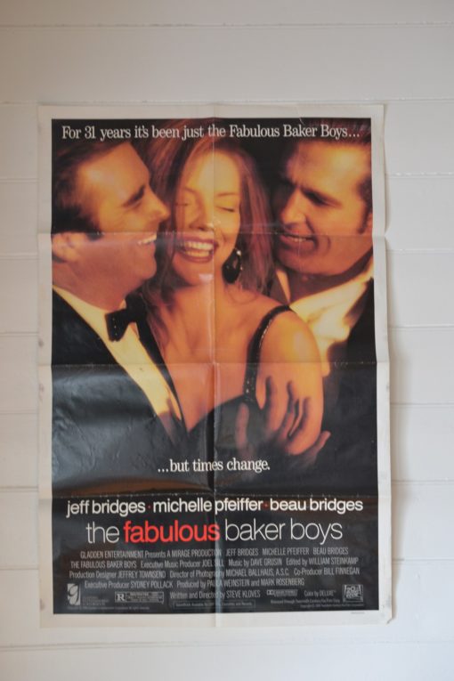 Vintage original  one sheet Movie poster The fabulous baker boys 1989