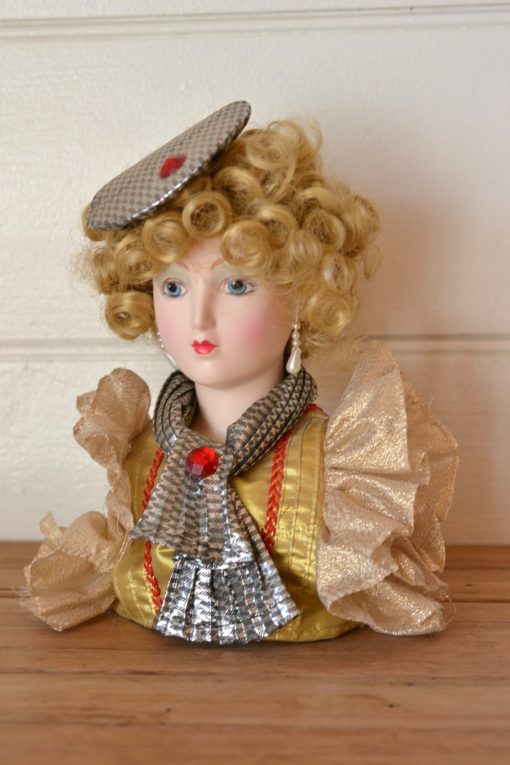 Vintage Victorian dolls head torso ceramic