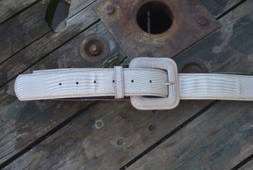 Vintage white cream belt faux snake leather size 12 AUS