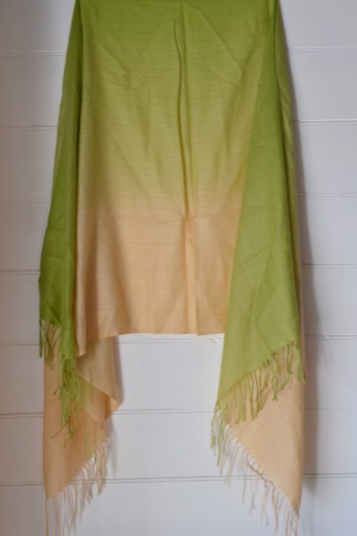 Vintage Pashmina scarf green & Apricot colour