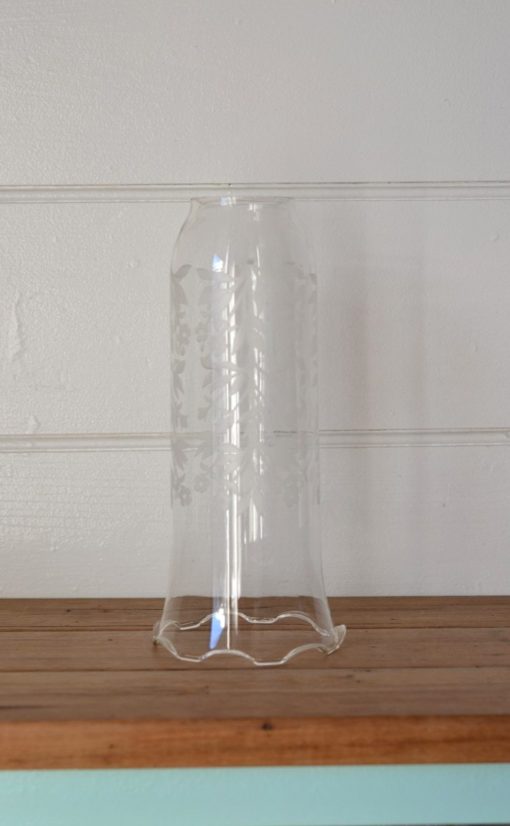 Vintage fluted glass light shade flowers long tulip