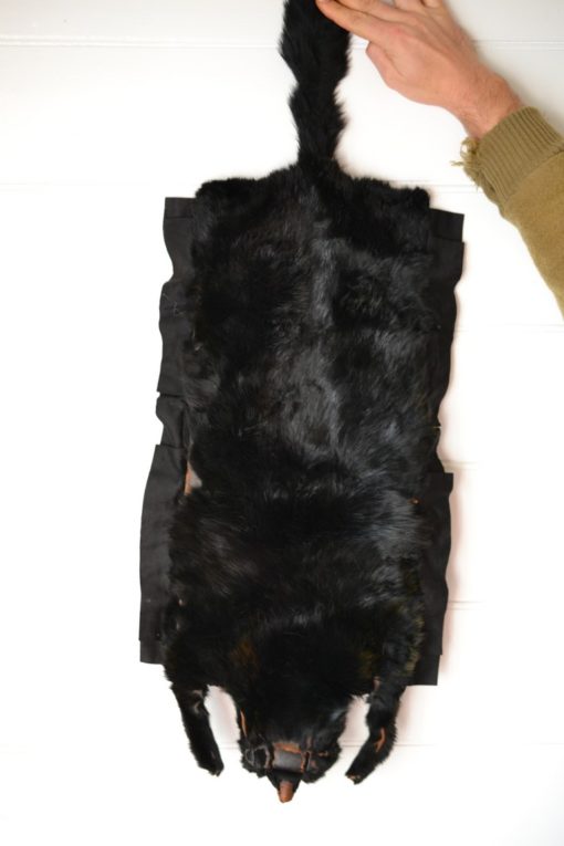 Vintage black Mink fur women's hand warmer antique