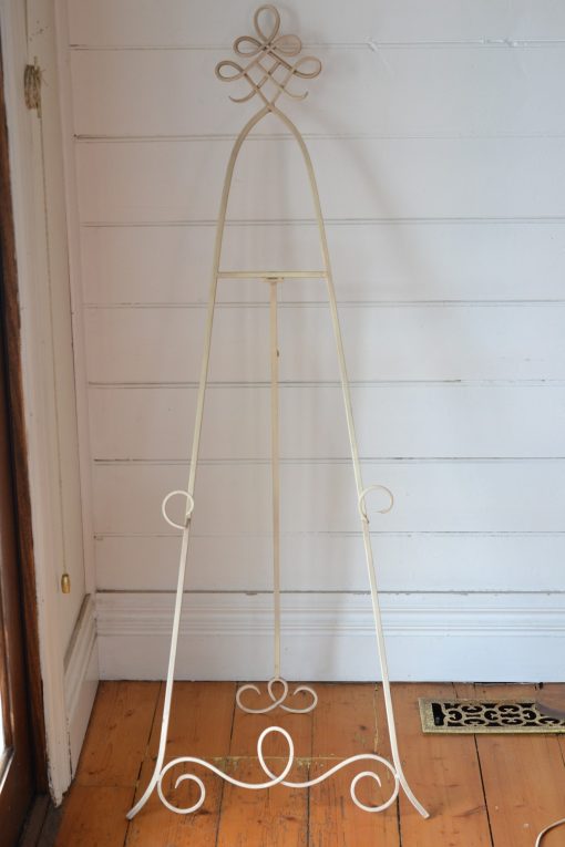 French provincial cream metal picture stand easel shabby chic