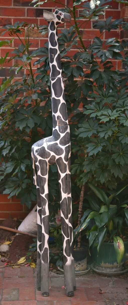 Vintage wooden Giraffe figure figurine Huge