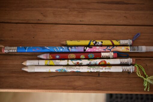 Vintage huge novelty pencils x 5 used Hong Kong 1980s