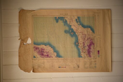 Original Vintage map 1945 Penang Island Fifth Edition Hind 5000 N B  47