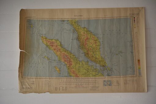 Original Vintage map 1946 Singapore First  Edition Hind 1091 world map