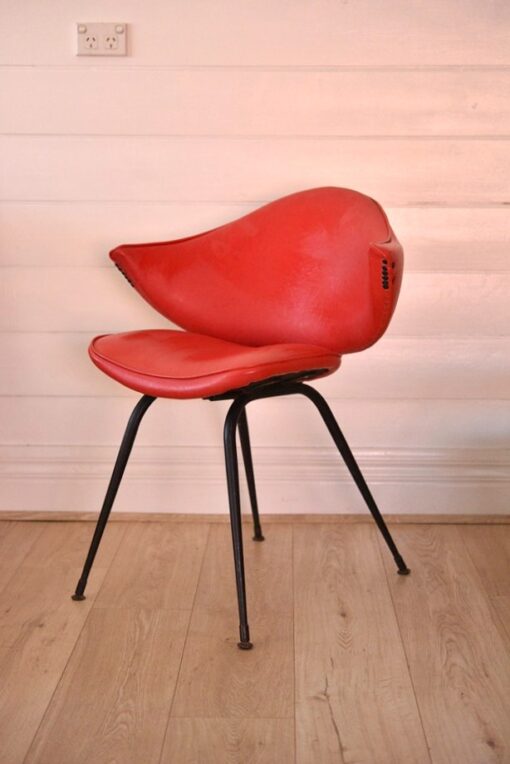 Mid century Aristoc Featherson wing back dining chair red