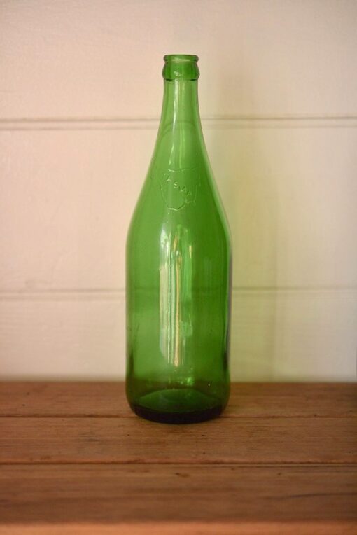 Vintage Tasmania green Glass  bottle  Huon fruit Juices Pty