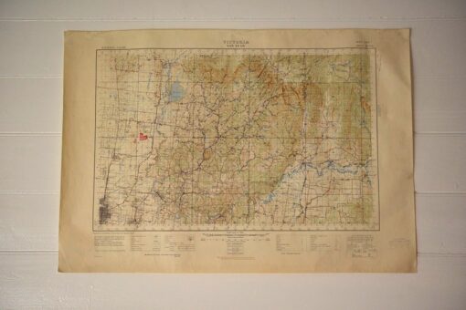 Original Military Vintage map 1935 Yan Yean Vic No 839 Zone 7