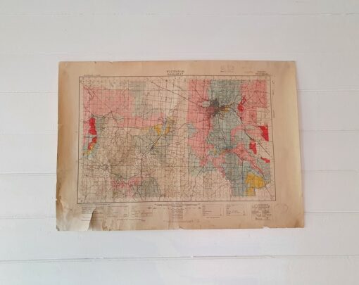 Original Vintage map printed 1954 Ballarat Military topographic