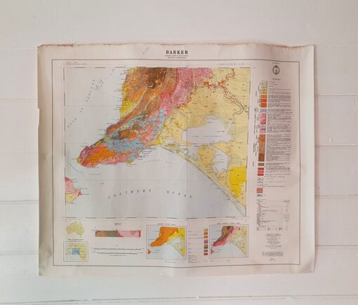 Original Vintage map Barker 1962 Geology 1st Ed topographic