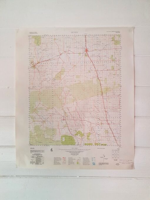 Original Vintage map 1980 Ouyen topographic Royal Aust Survey Corps