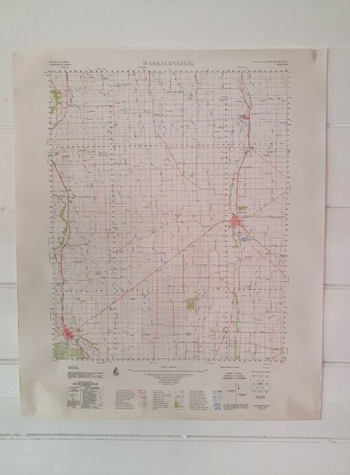 Original Vintage map 1980 Warracknabeal topographic Royal Aust Survey Corps