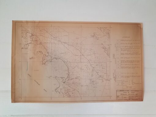 Vintage map Streaky Bay 1969 Preliminary Geological Dep of Mines SA