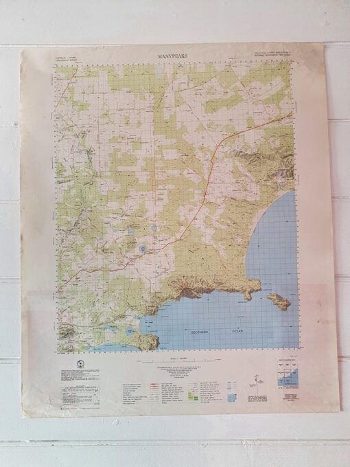 Original Vintage map 1975 Manypeaks topographic WA Department of Minerals & Energy