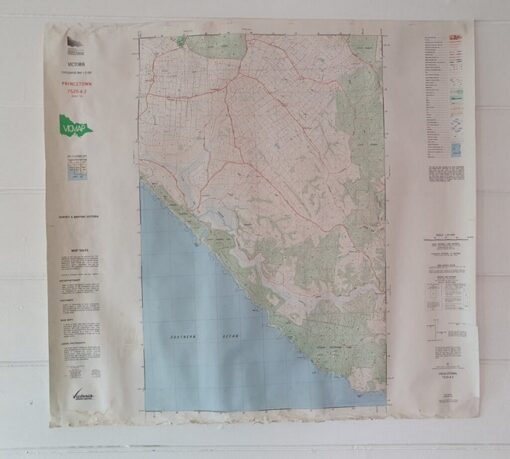 Original Vintage map 1990 Princetown topographic Victoria