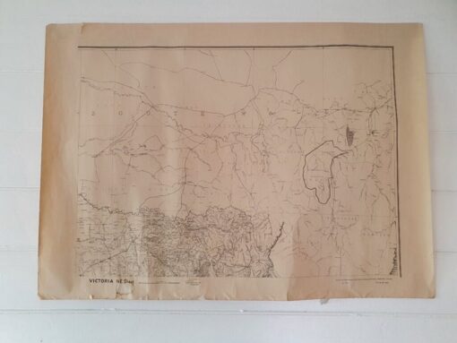Original Vintage map N.E Victoria 1952 Geological topographic