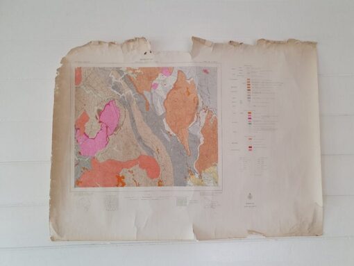 Original Vintage map Warburton 1968 Geological topographic
