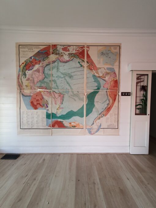 Original Vintage 1970 Tectonic map Giant size 2.5 m  L x 2.5 m  H