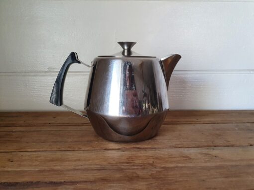 Vintage Swan Brand stainless steel teapot Westburry England 6 cups