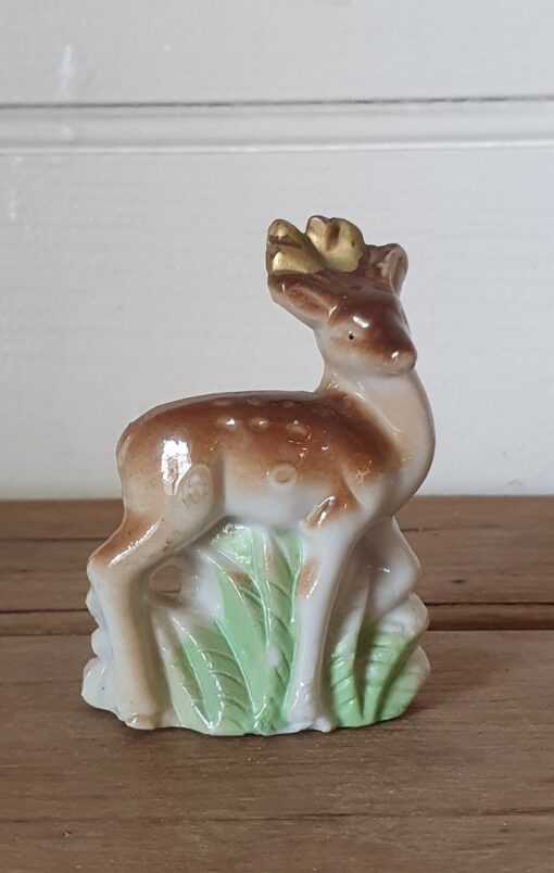 Vintage Miniature ceramic deer figure figurine Japan animal kitsch OT8