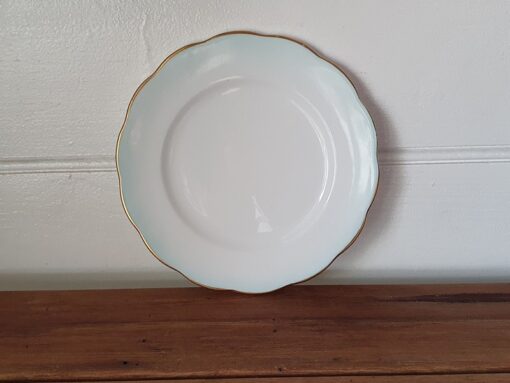 Vintage fine china saucer / plate Royal Albert  mint green  blue edge EPLWT