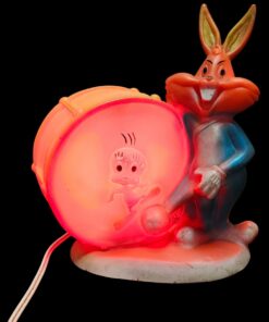 Alternative view of Vintage 1960s childrens plastic Bugs Bunny & Baby Huey Italian Lamp Light 🦩