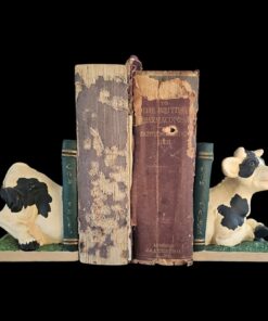 Vintage Cow Bookends Pair Black White Farmhouse Decor 🦩Mingo3