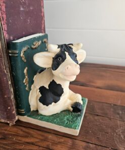 Alternative view of Vintage Cow Bookends Pair Black White Farmhouse Decor 🦩Mingo3