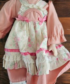 Vintage Chili Creations Porcelain Doll Pink Floral Dress 38cm 1980s 🦩 - Image 11